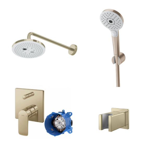 Tổ hợp sen âm tường mạ màu Vàng Pháp mờ TBG04304BA#BFG/TBN01001B/TBW01004A#BFG/TBW01010A#BFG/TBW0801