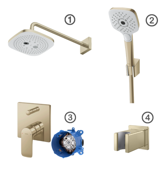 Tổ hợp sen âm tường TBW02004A#BFG/TBW02006B#BFG/TBG04303BA#BFG/TBN01001B/TBW08010A#BFG